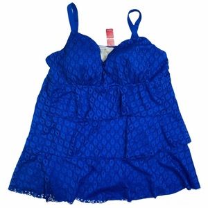 Avenue NWT geometric ruffle cutout swimsuit 26